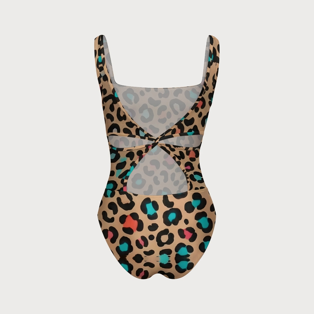 Leopard Print One-Piece Swimsuit