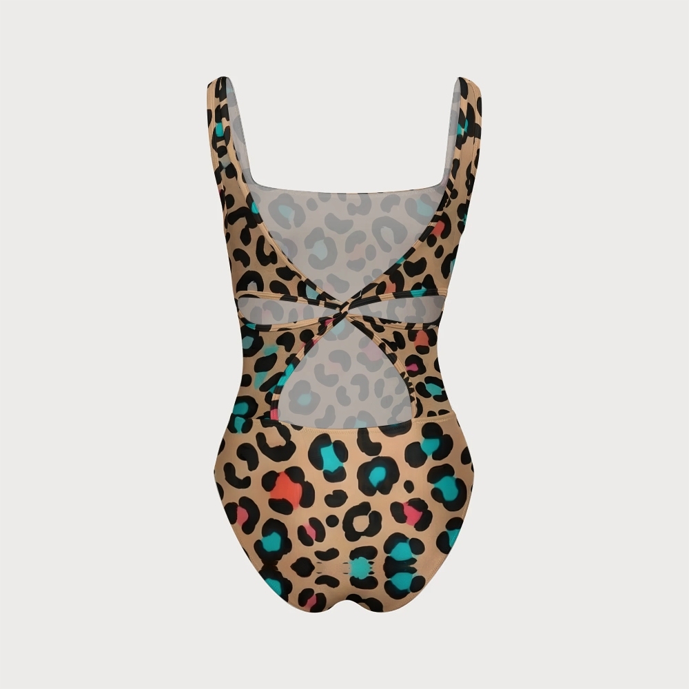 Leopard Print One-Piece Swimsuit