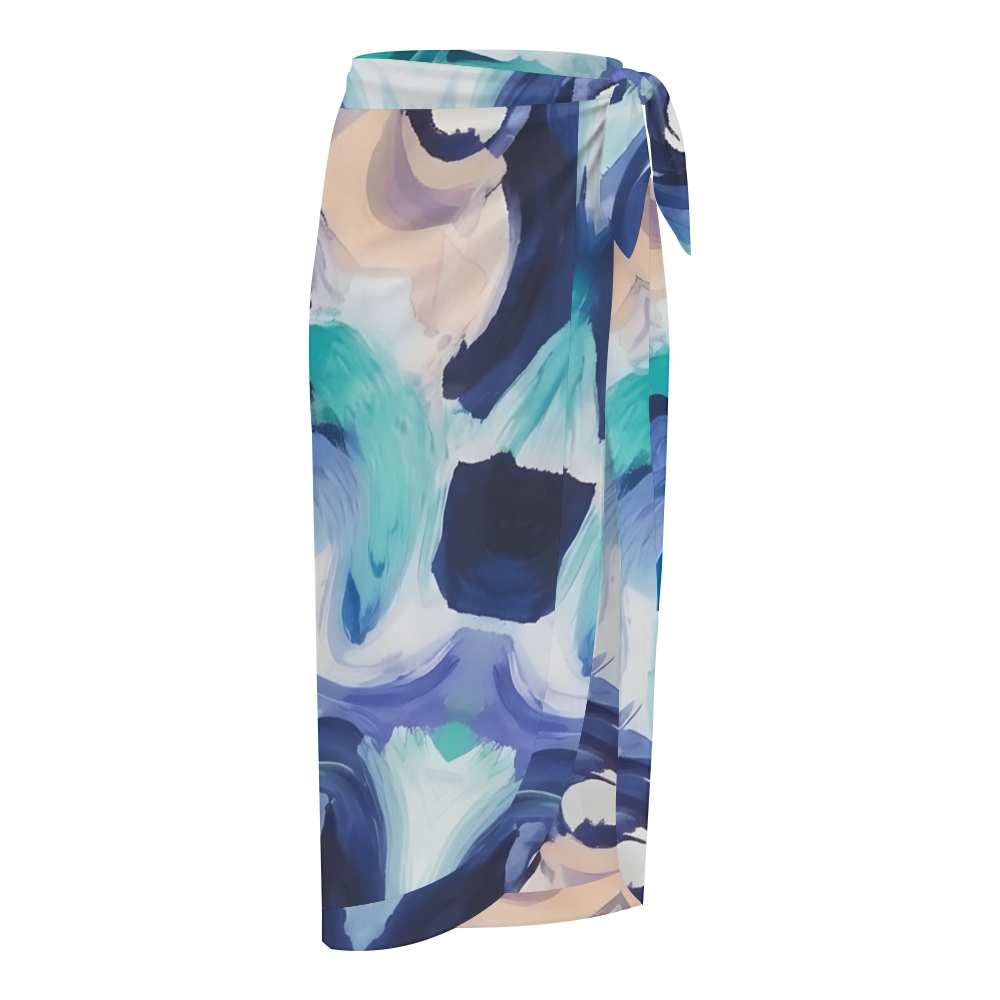 Women's Abstract Ocean One-Piece Swimsuit Set