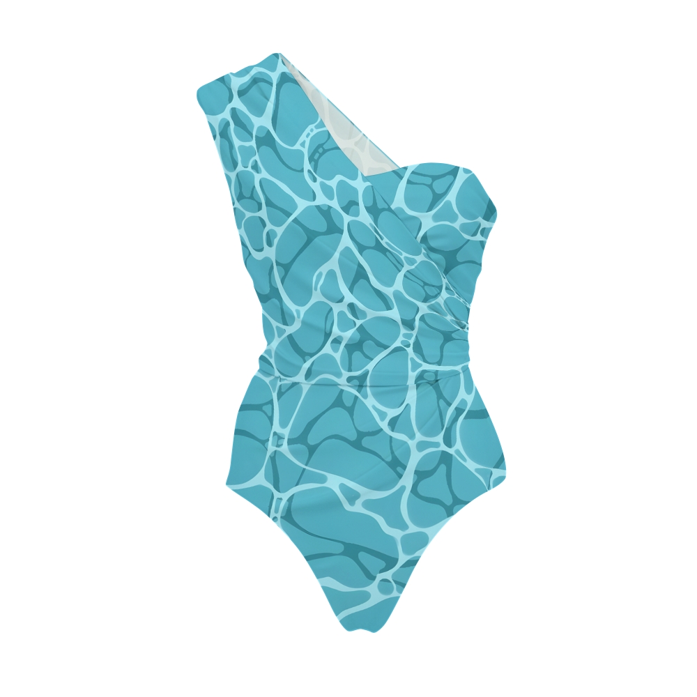Water Ripple Printed One Piece Swimsuit