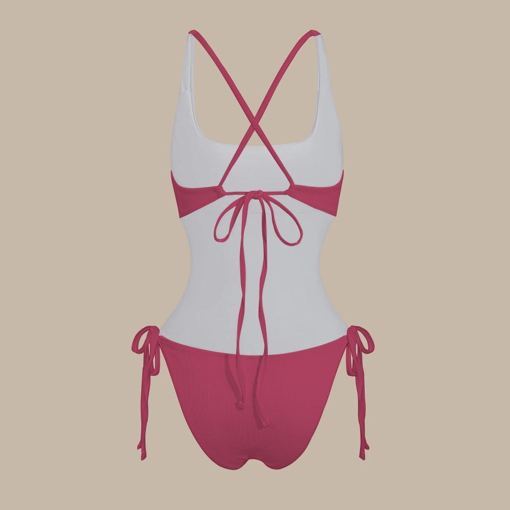 Solid Color One-Piece Swimsuit