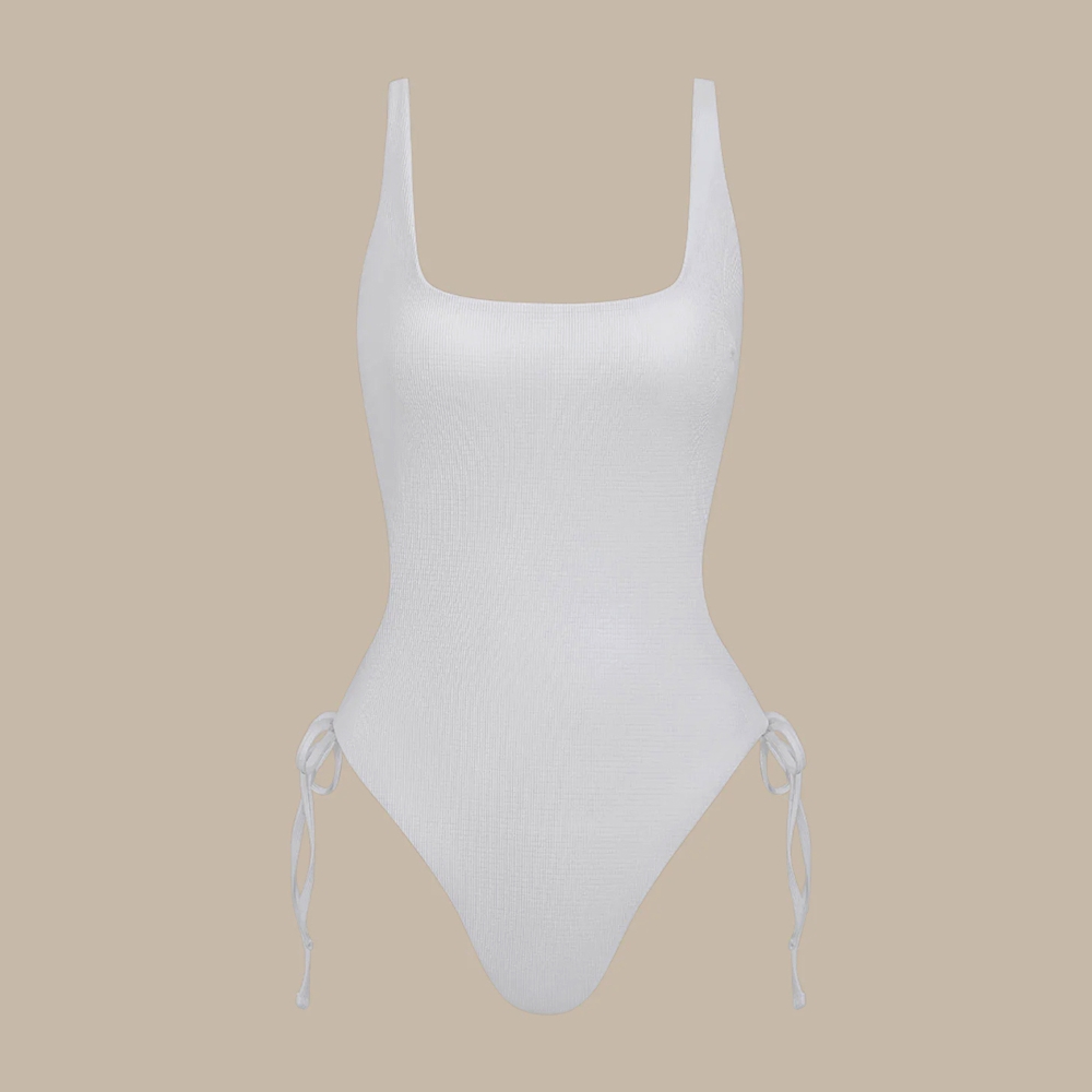 Solid Color One-Piece Swimsuit