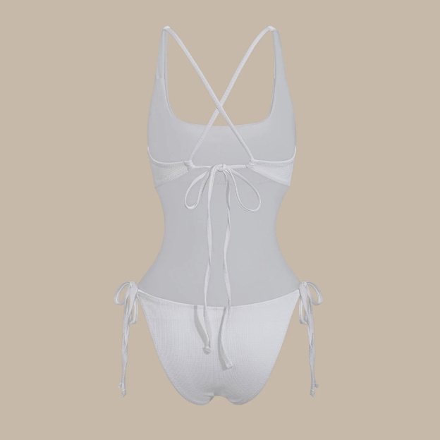 Solid Color One-Piece Swimsuit