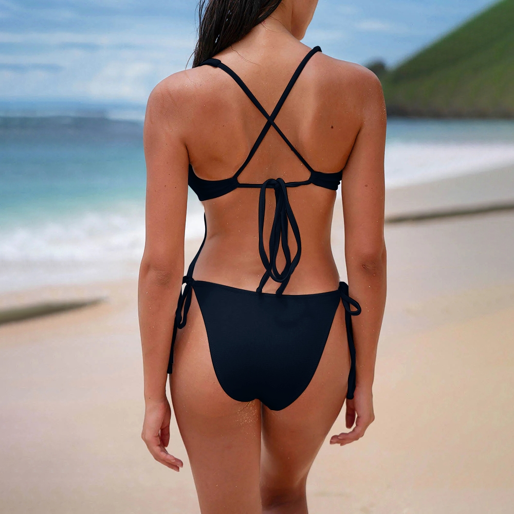 Solid Color One-Piece Swimsuit