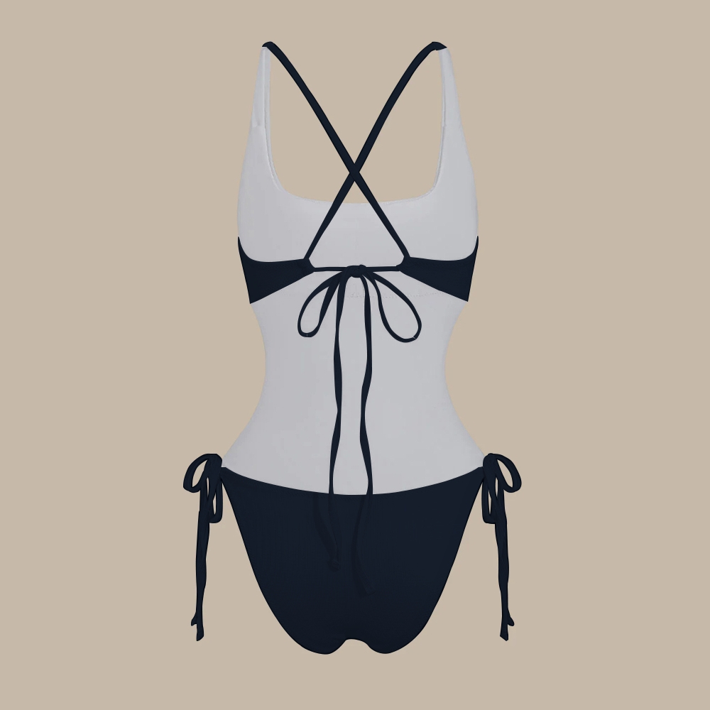 Solid Color One-Piece Swimsuit