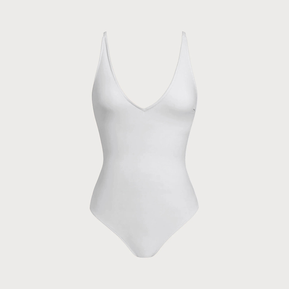 Solid Color One-Piece Swimsuit