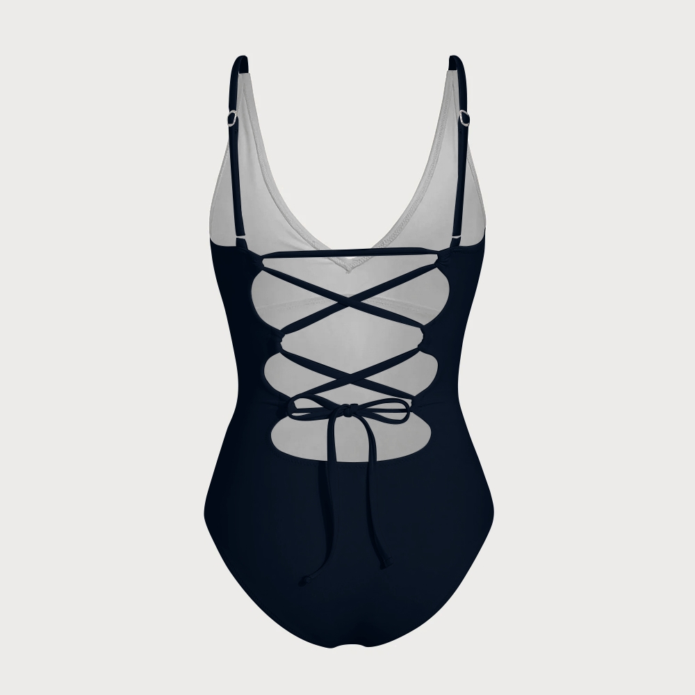 Solid Color One-Piece Swimsuit