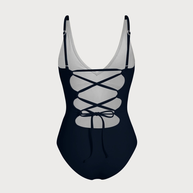 Solid Color One-Piece Swimsuit