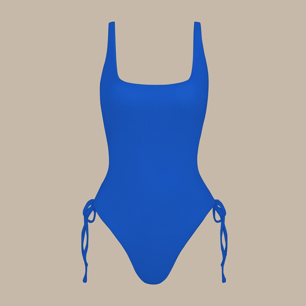Solid Color One-Piece Swimsuit