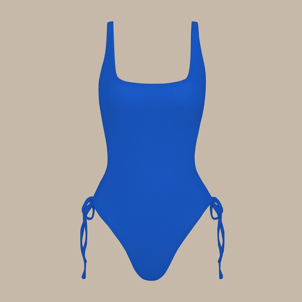 Solid Color One-Piece Swimsuit