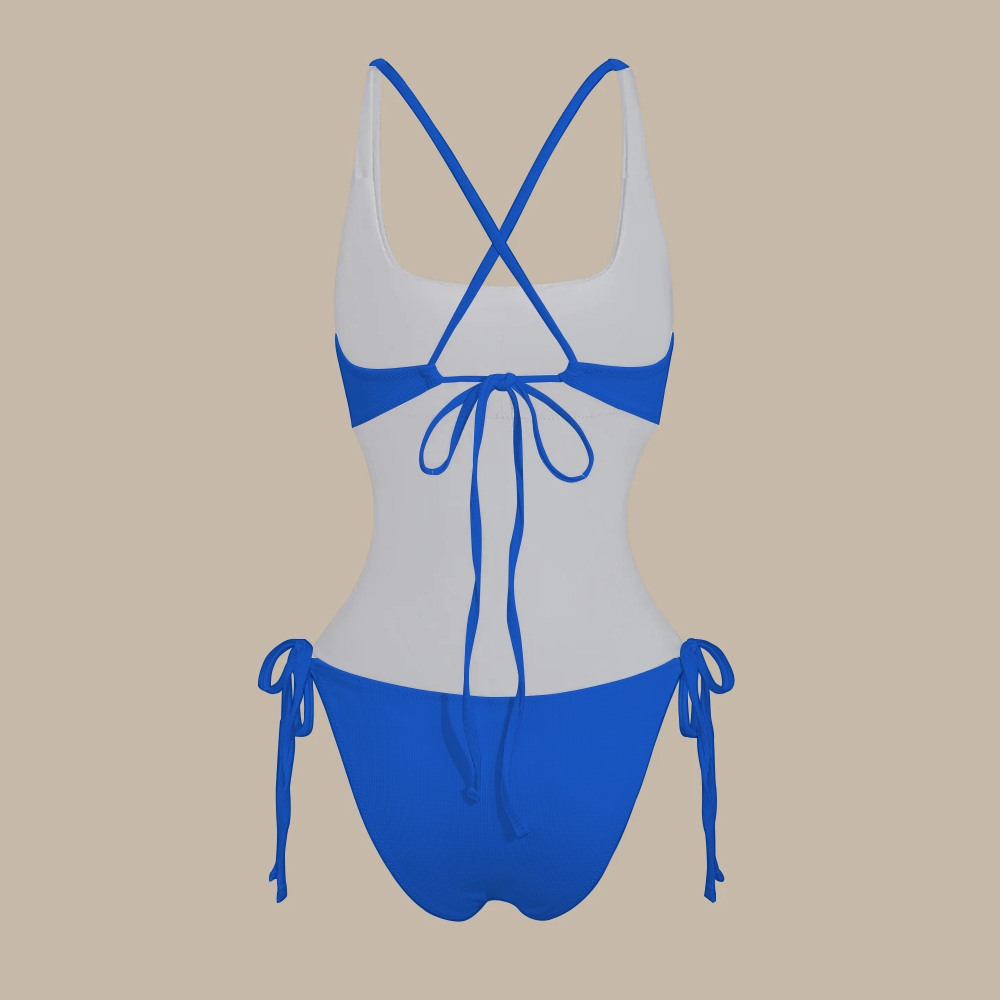 Solid Color One-Piece Swimsuit