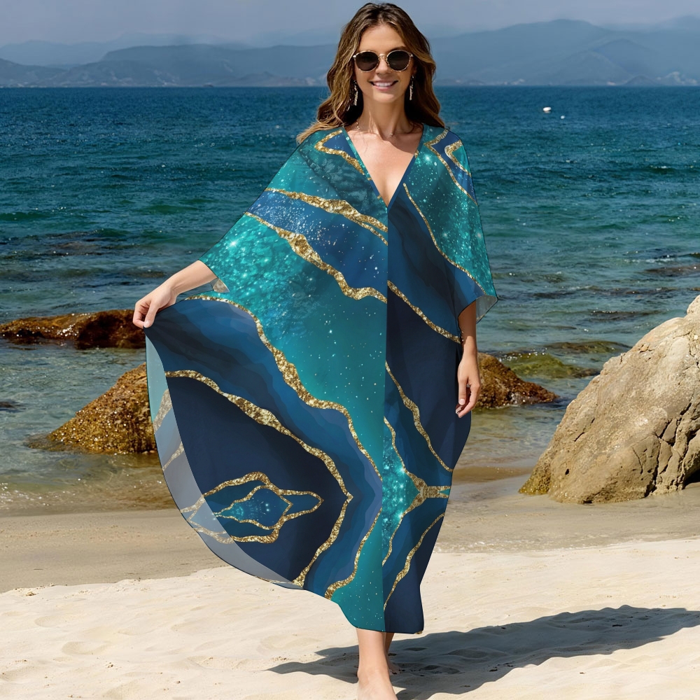 Marble Effect Beach Cover-up Dress