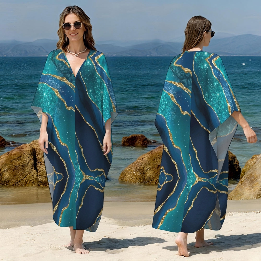 Marble Effect Beach Cover-up Dress