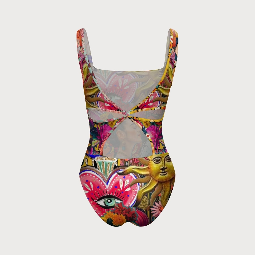 Frida Kahlo and Milagros One-Piece Swimsuit