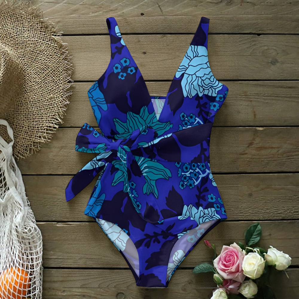 Blue Print One-Piece Swimsuit