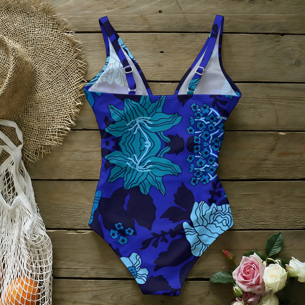 Blue Print One-Piece Swimsuit