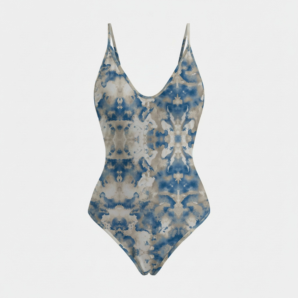Tie Dye Deep V Adjustable One Piece