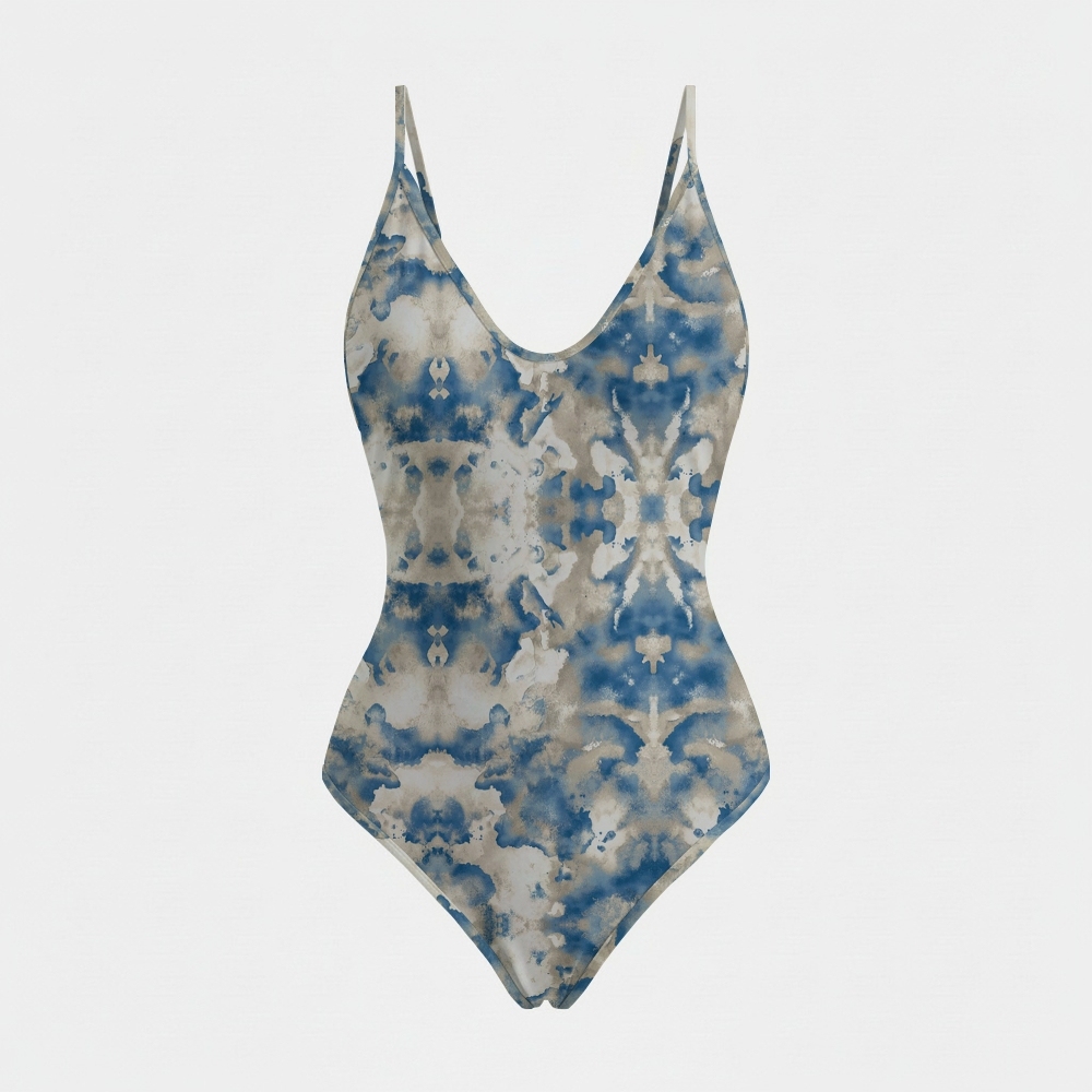 Tie Dye Deep V Adjustable One Piece
