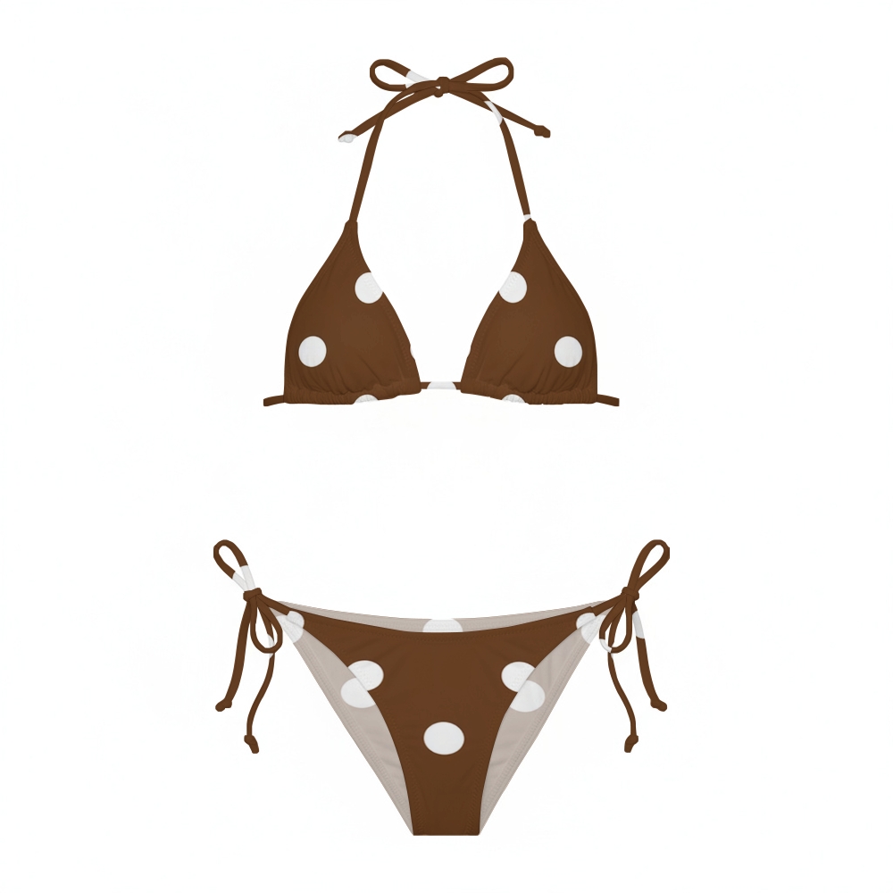 Women Large Polka Dot Bikini Set 