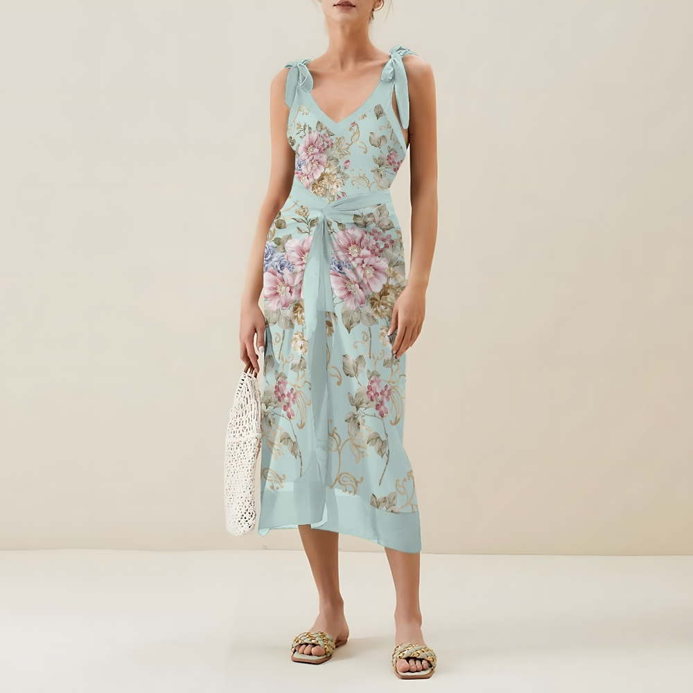 Vintage Floral Printed One Piece Swimsuits