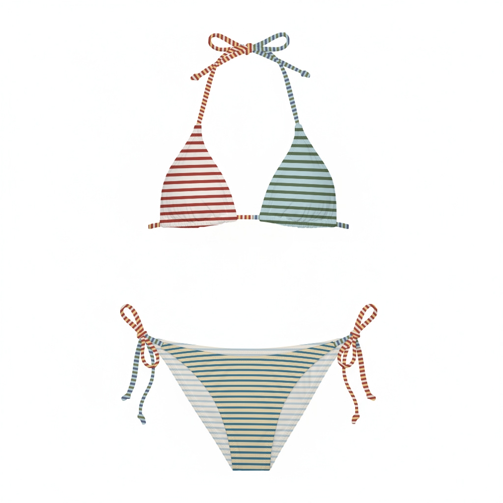 Women's Colorful Striped Pattern Sexy Bikini