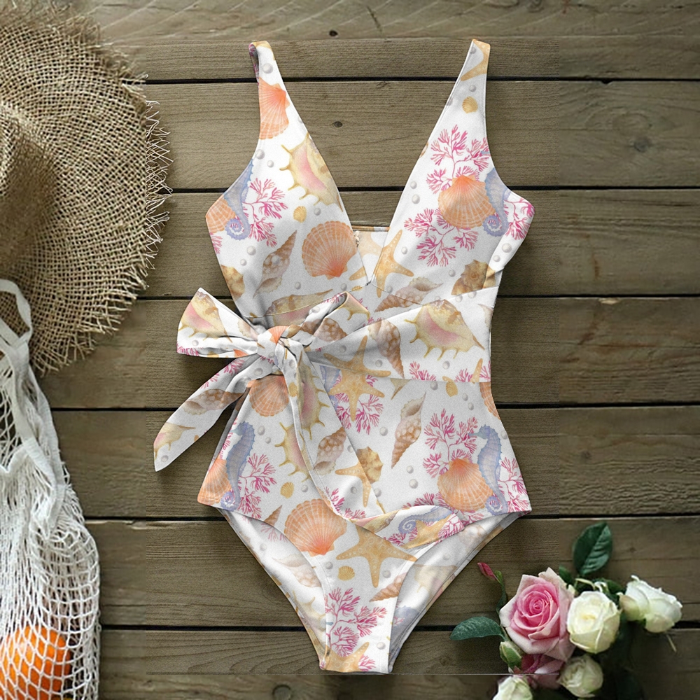 Women's Marine Life Print Swimsuit