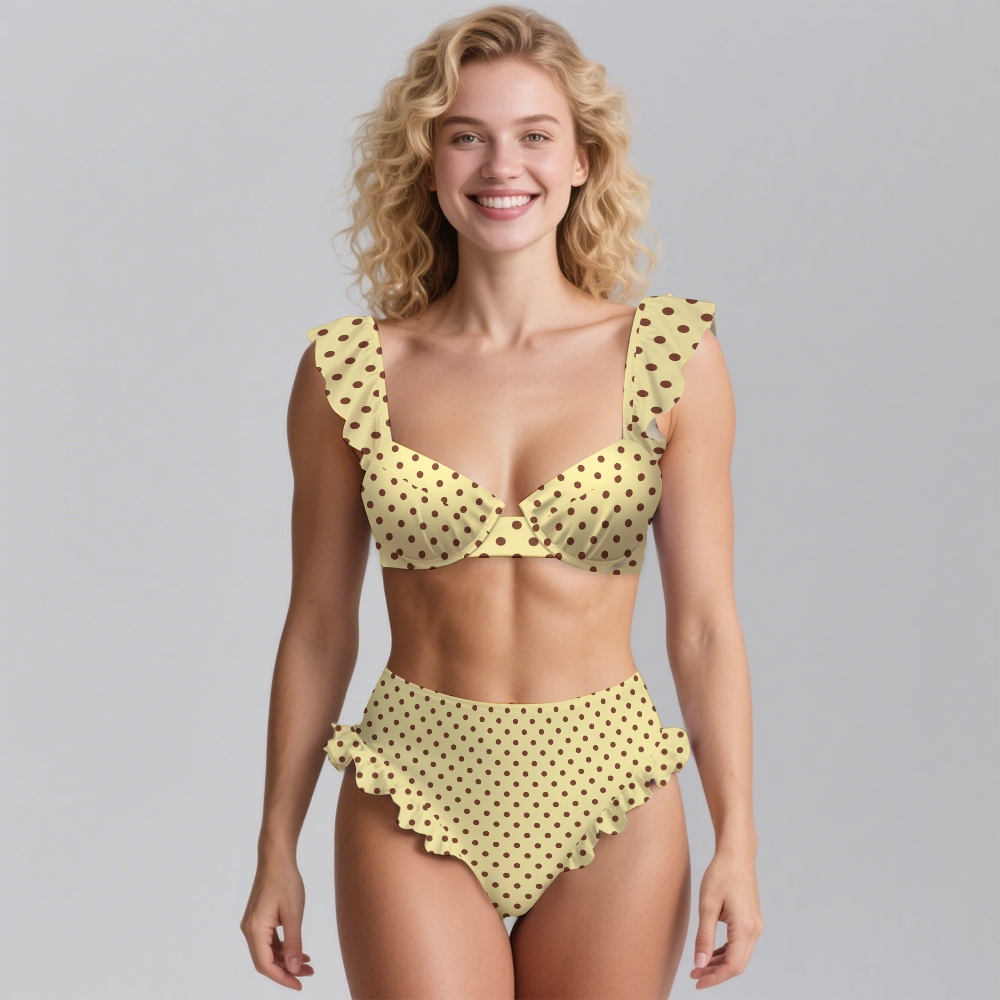 Polka Dot Ruffle Bikini