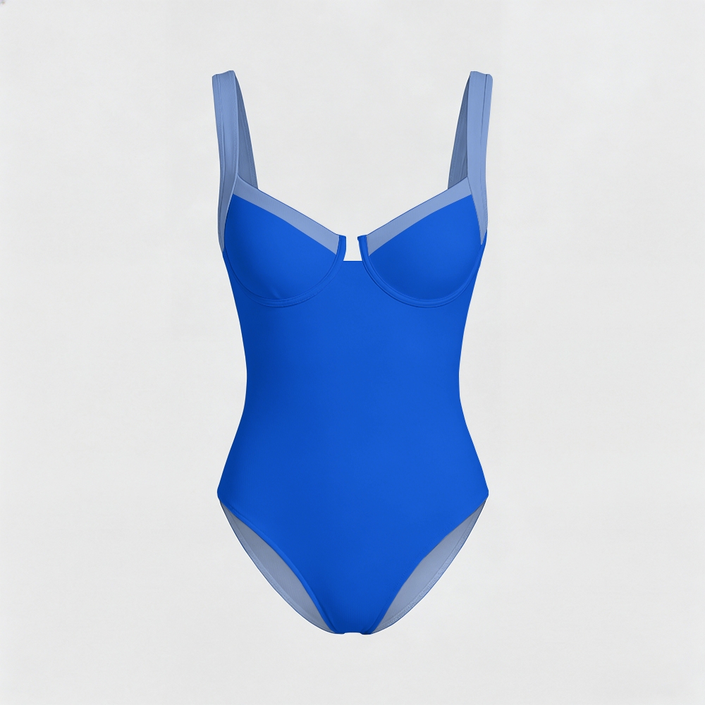 Contrast Trim Knotted One-Piece Swimsuit