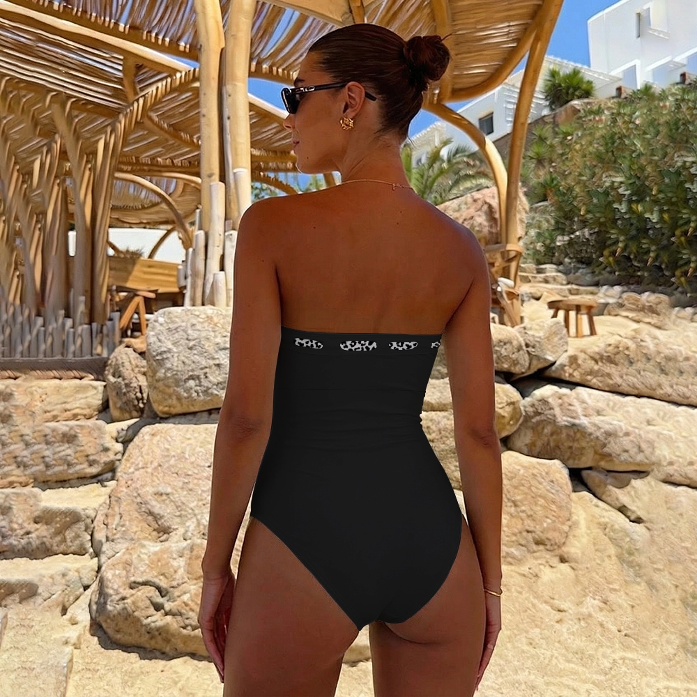 Bandeau Leopard Print Swimsuit Sets