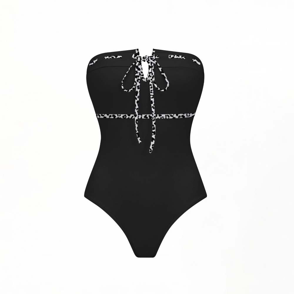 Bandeau Leopard Print Swimsuit Sets