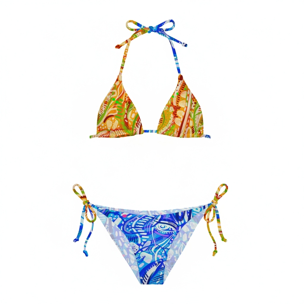 Women's Color Block Abstract Print Sexy Bikini