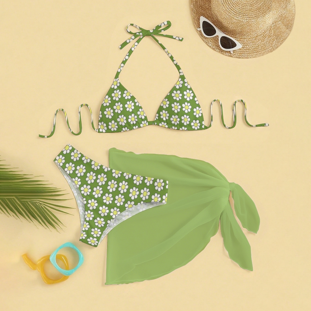 Women's Daisy Print Bikini Swimsuit