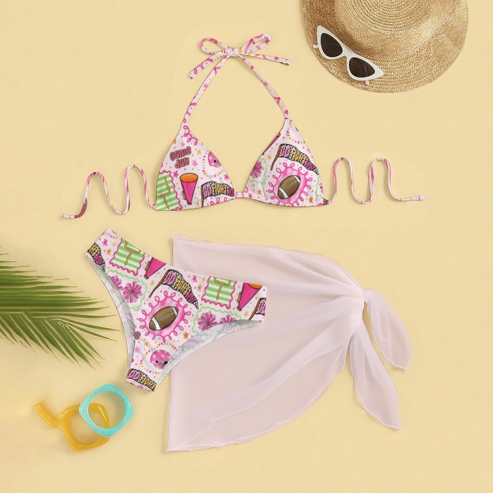 Women's Rugby Print Bikini Swimsuit