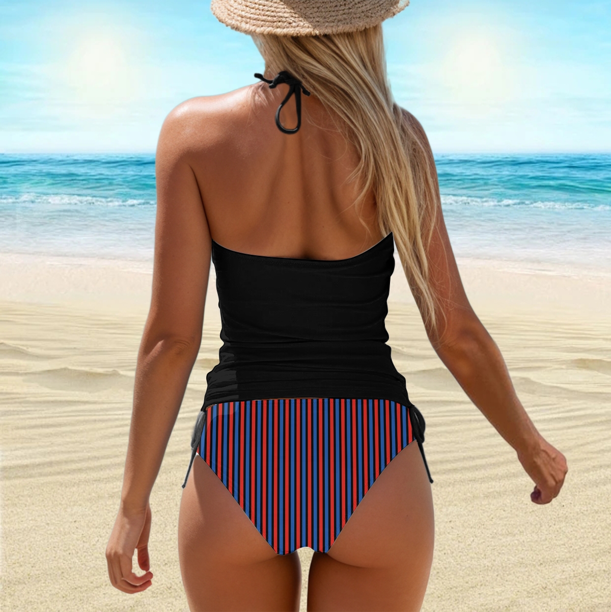 Buffalo Football Retro Print Tankini Swimsuit