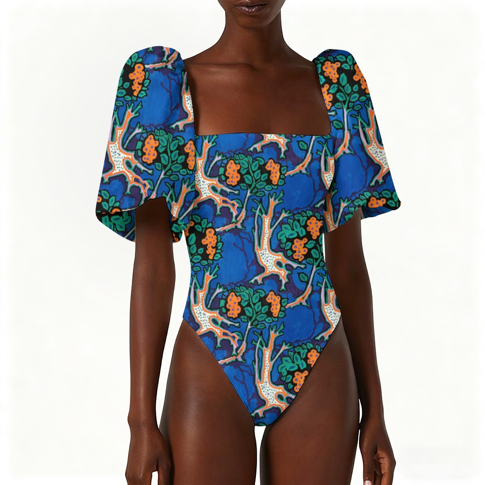 Women's Tropical Tree & Berry Print Swimsuit