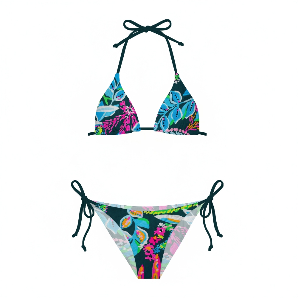 Women's Tropical Leaf Print Sexy Bikini