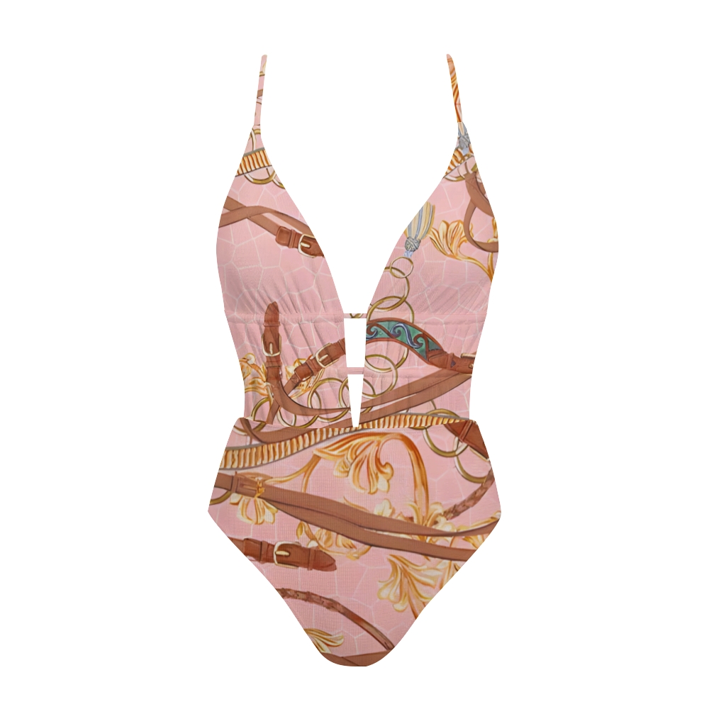 Textured Plunge One-Piece Swimsuit