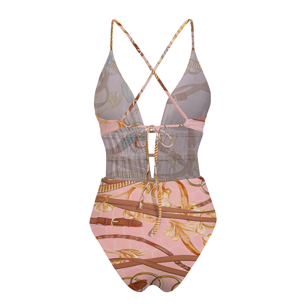 Textured Plunge One-Piece Swimsuit
