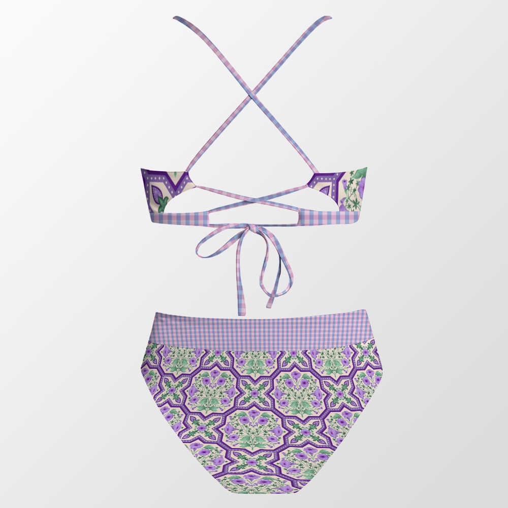 Women's Tile Floral Print Bikini Set