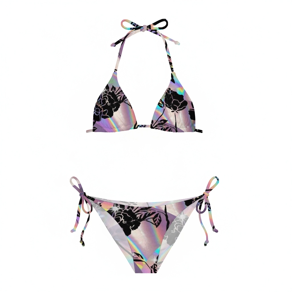 Women's Rainbow Floral Print Sexy Bikini