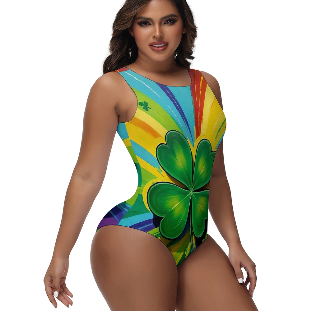 Women's Four-Leaf Clover Print Swimsuit