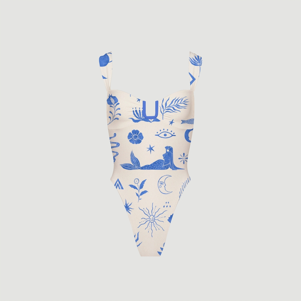 Women's Boho Ocean Print Swimsuit