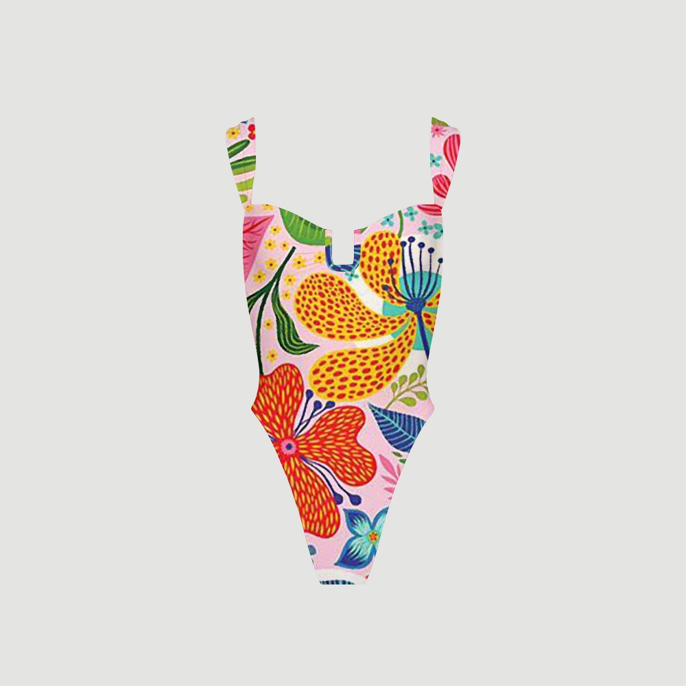 Tropical Bloom Print One-piece Swimsuit