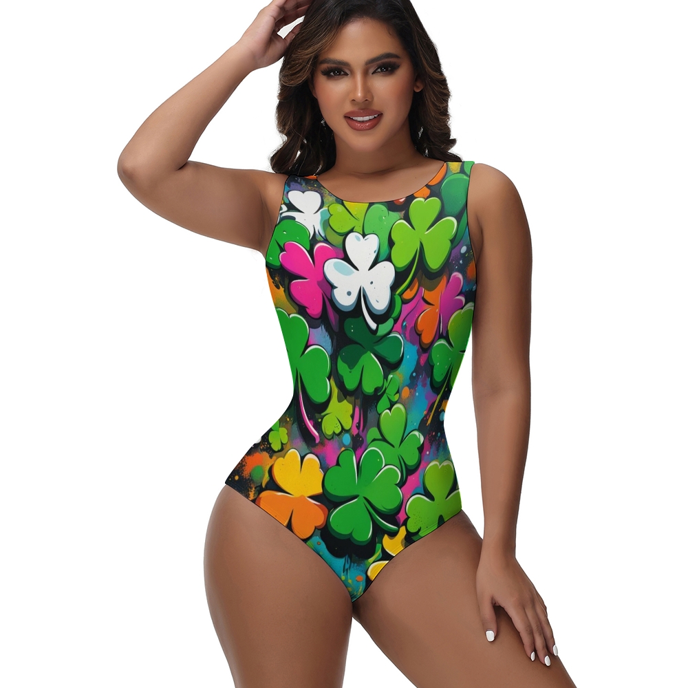 Women's Four-Leaf Clover Print Swimsuit