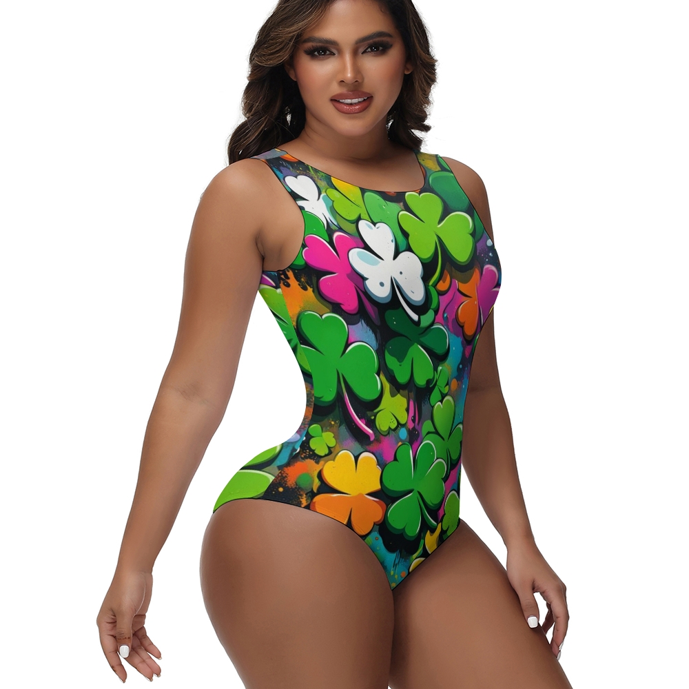 Women's Four-Leaf Clover Print Swimsuit
