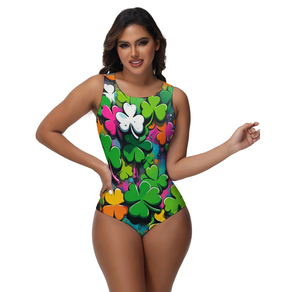 Women's Four-Leaf Clover Print Swimsuit