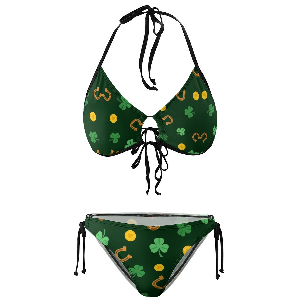 Women's Triangle Bikini Four-Leaf Clover Swimsuit