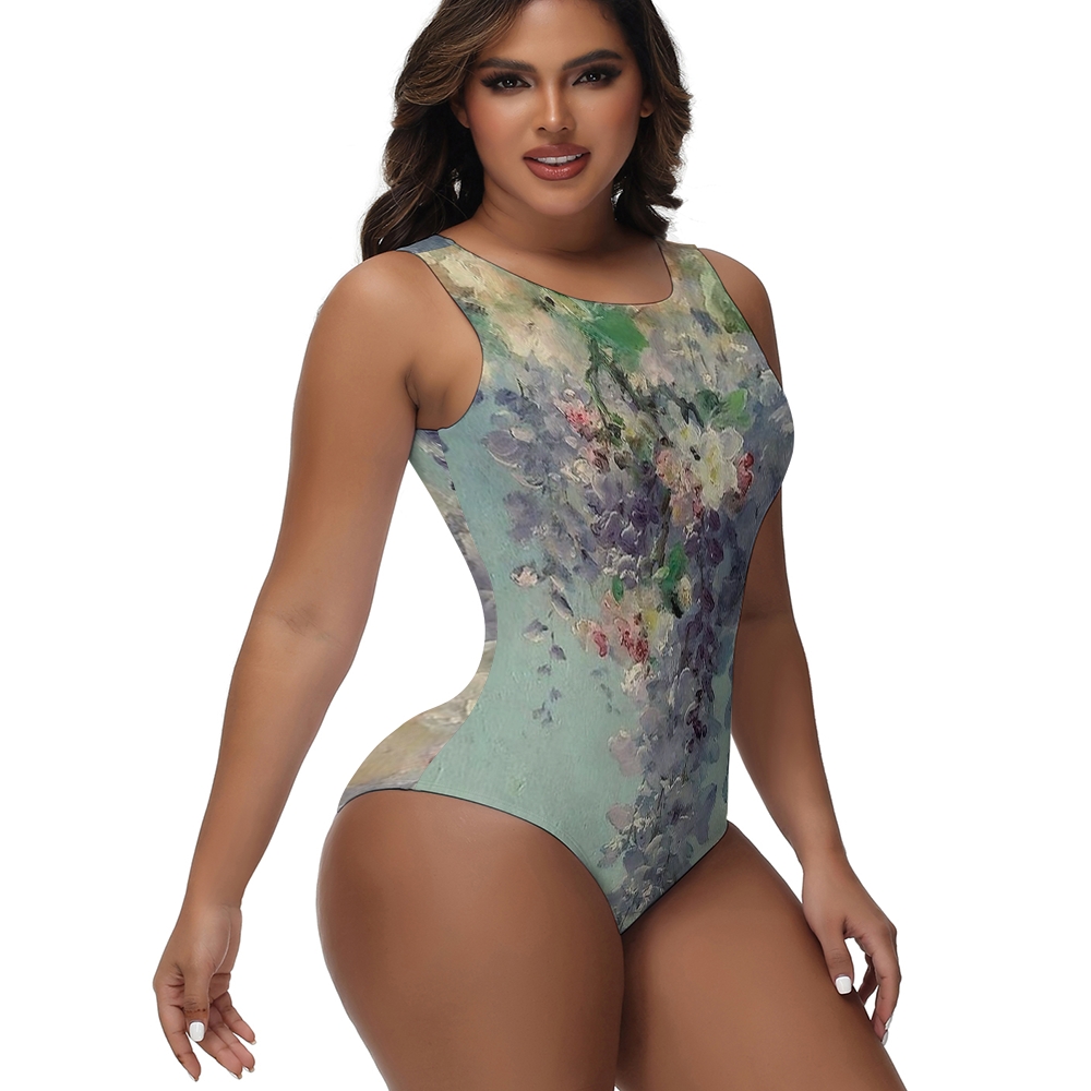 Impressionist Bloom Print Swimsuit