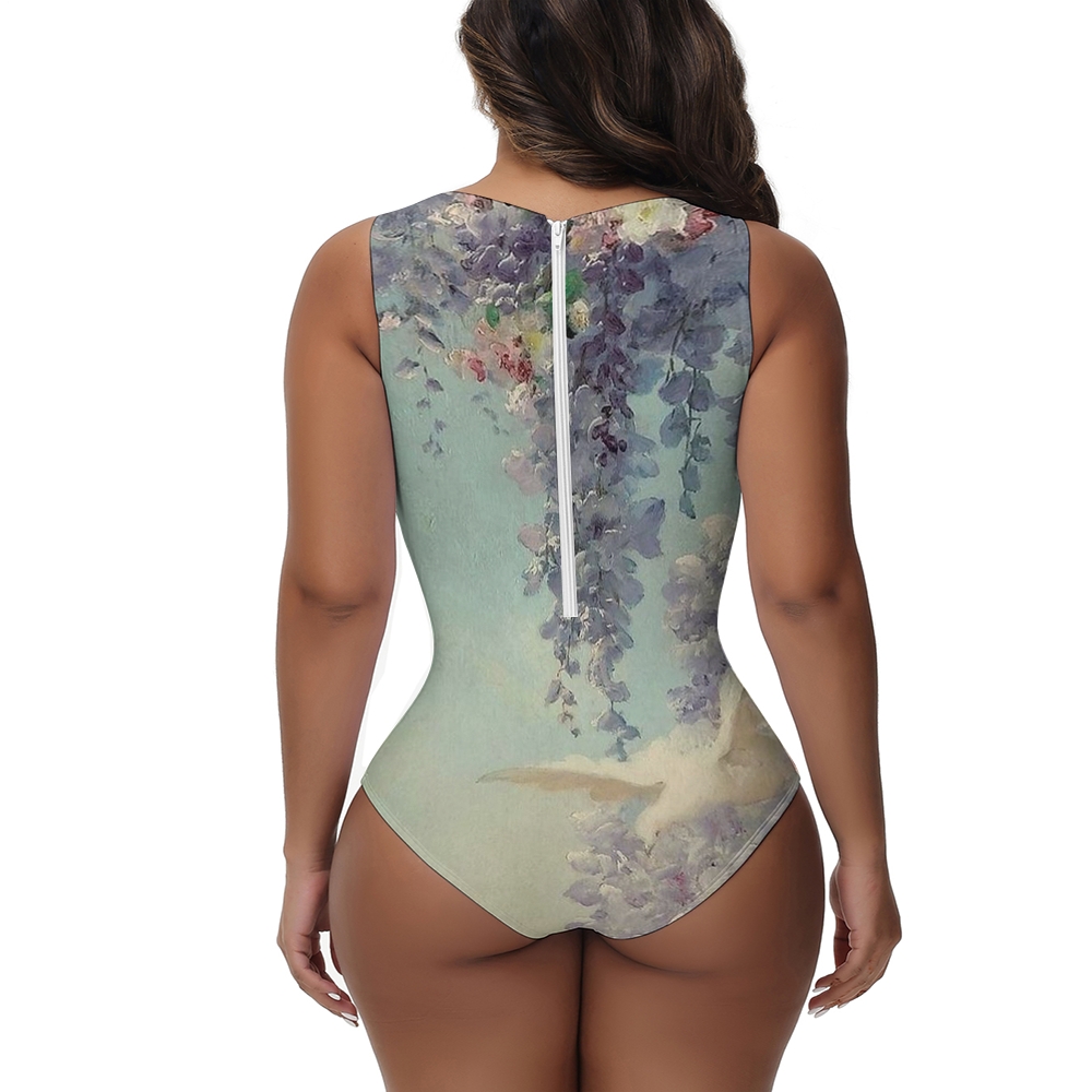 Impressionist Bloom Print Swimsuit