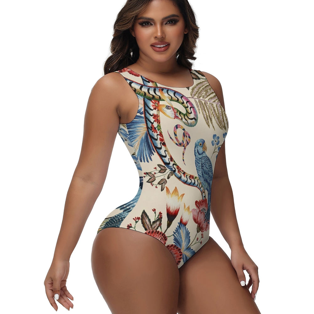 Parrot & Floral One-Piece Swimsuit
